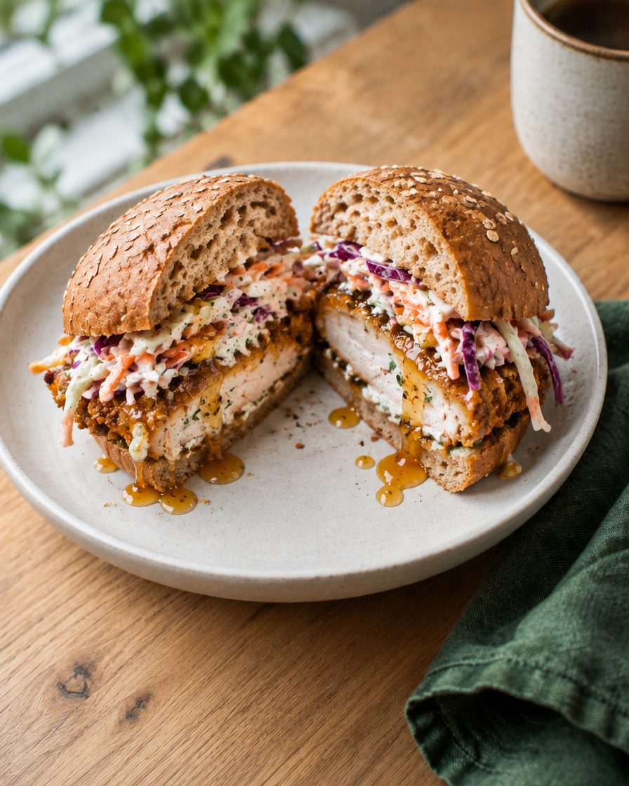 Burger poulet croustillant, pain complet