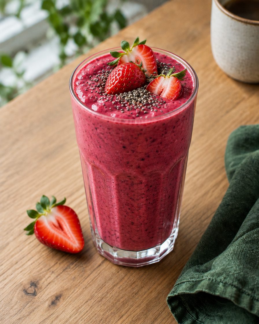 Smoothie fruits rouges, chia