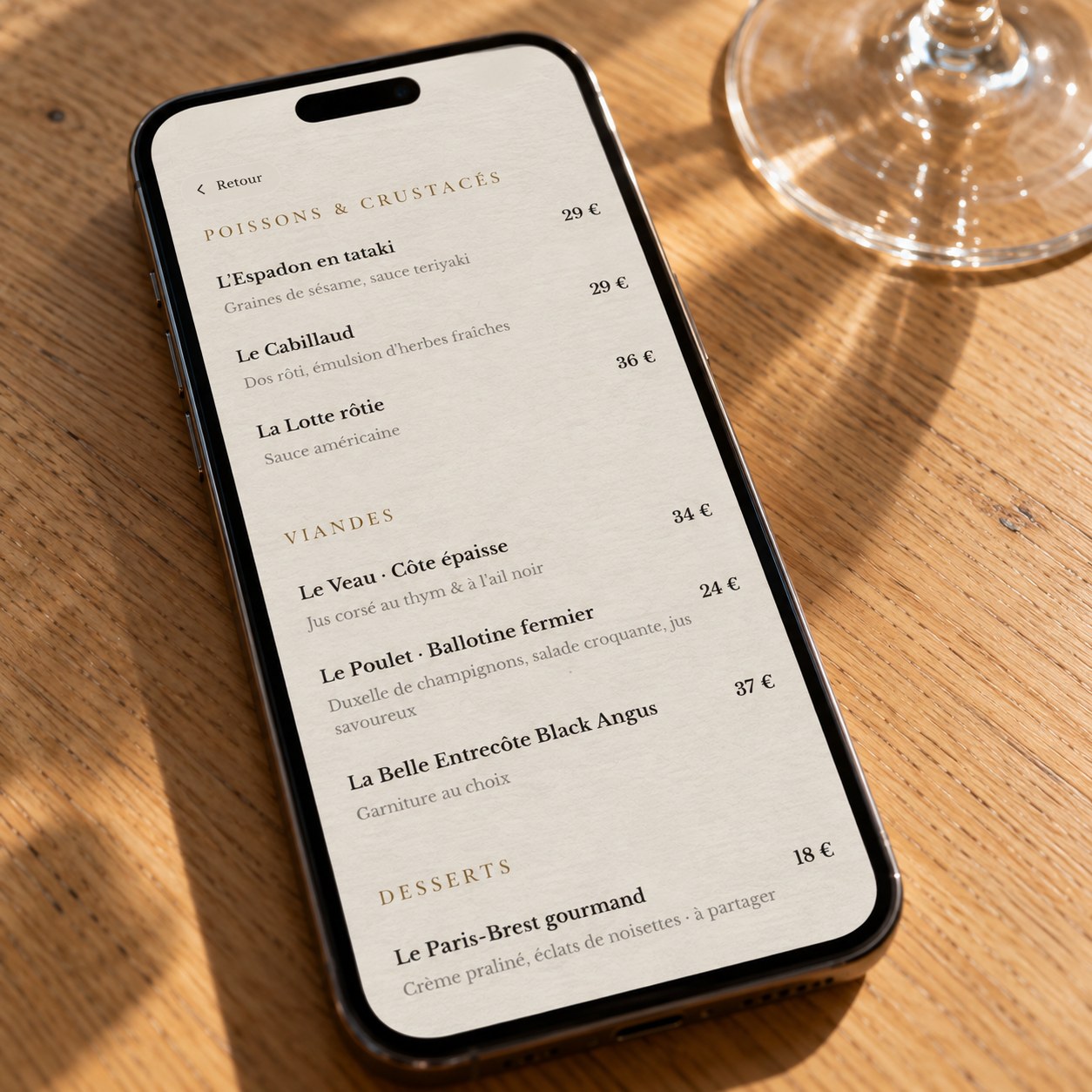 La carte L'Atelier d'Yves sur téléphone