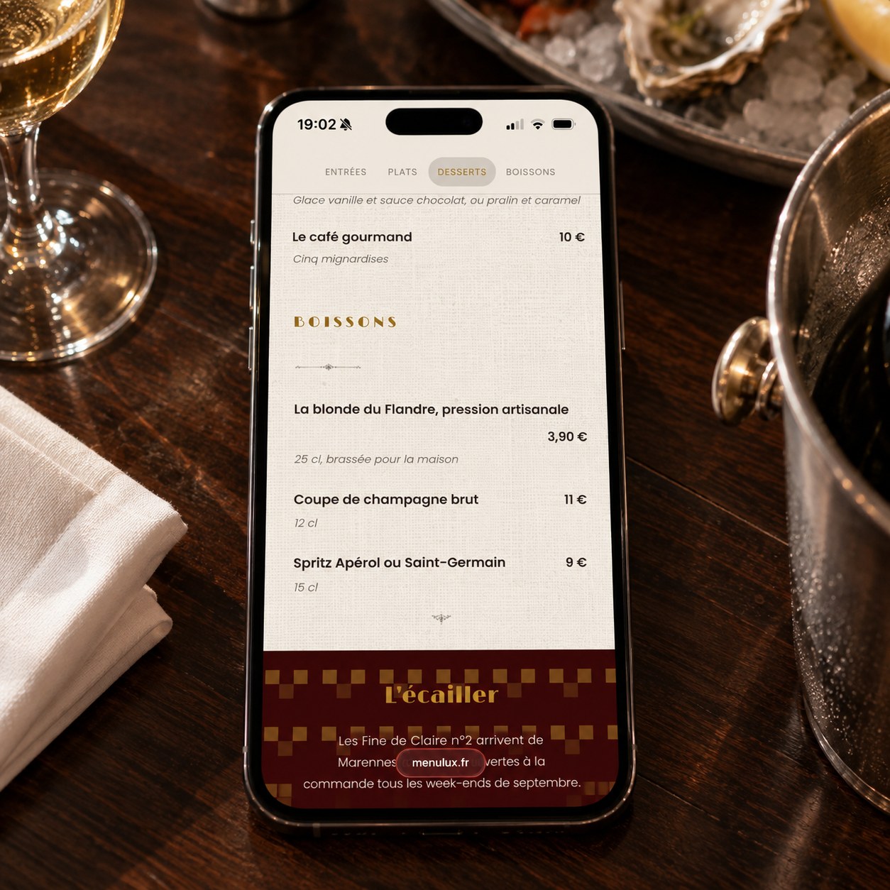 La carte Le Bistrot de Flandre sur téléphone