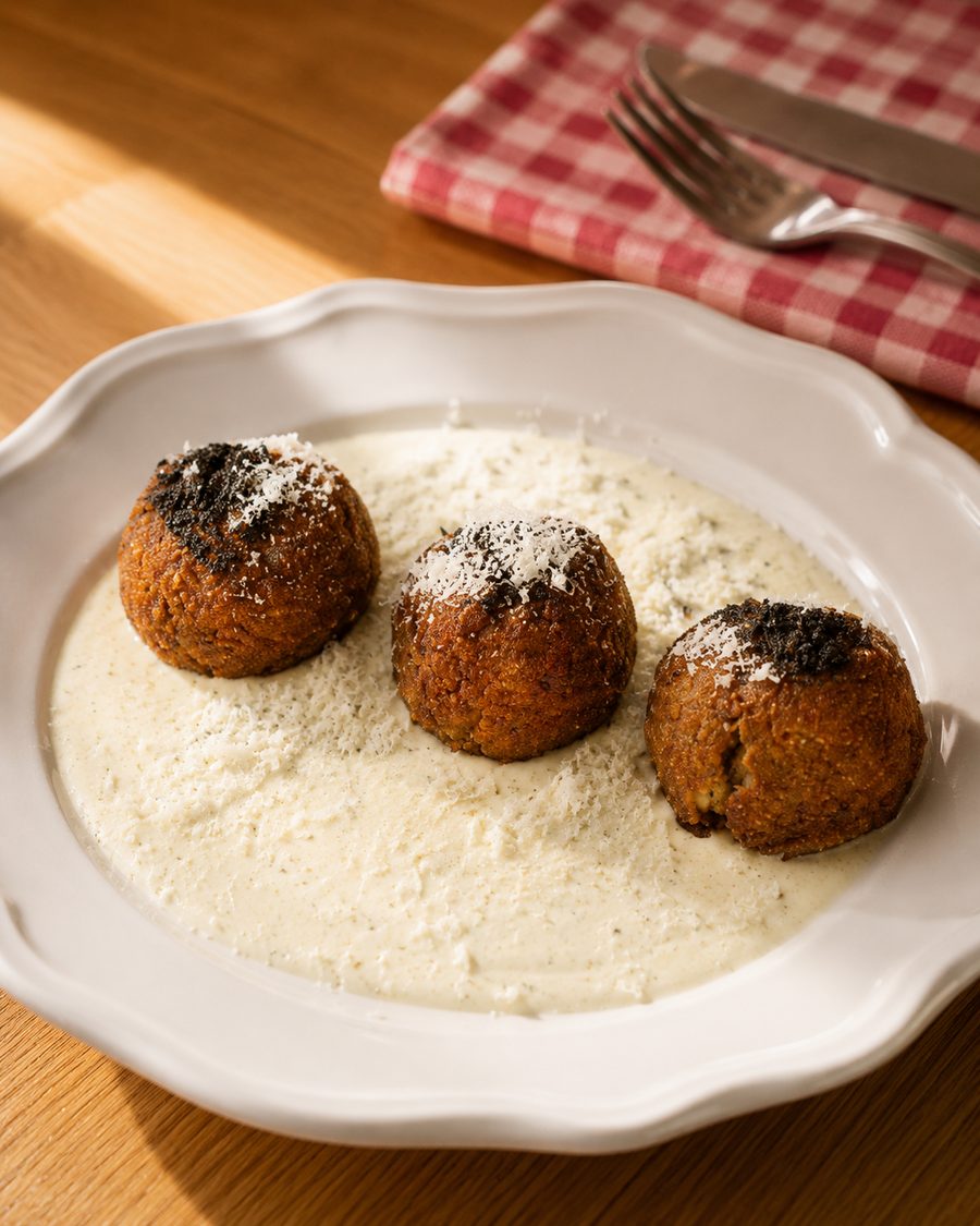 Arancini à la Truffe, Crème de Parmesan